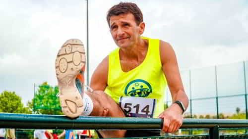 older person running